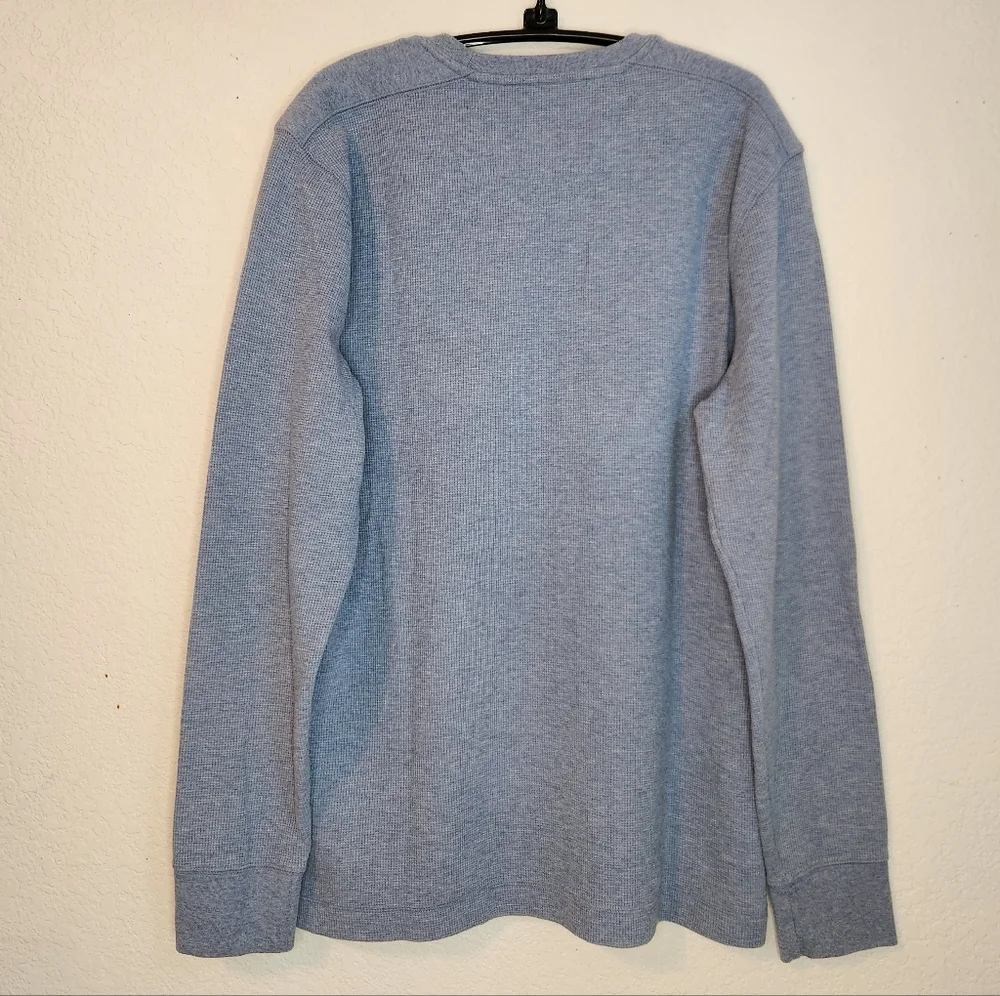 Banana Republic Light Blue Waffle Knit Long Sleeve T-Shirt, Size L